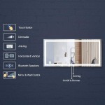 84 x 40 Inch LED Bathroom Mirror with Touch Button Anti Fog Dimmable Bluetooth Speakers Vertical & Horizontal Mount D223