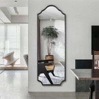 Arched Full Length Wall Mirror 65"x22" Large Mirror Full Body for Bedroom Living Room,Hanging or Leaning Against Wall Full Size Mirror Black