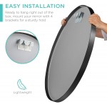 Best Choice Products 36in Framed Round Wall Mirror for Bathroom Vanity Bedroom Bathroom Living Room Home Décor w High Clarity Reflection Anti-Blast Film Matte Black