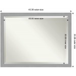 Brushed Nickel Framed Wall Mirror 33.4 x 43.4 in.