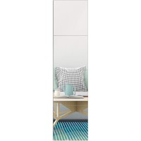 EDGEWOOD Wall Mirrors Flexible Real Glass Flat Frameless 4-Piece Set 14x14 Inches
