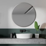 Fab Glass and Mirror Beveled Polished Frameless Wall Mirror with Hooks 36" x 36" Silver