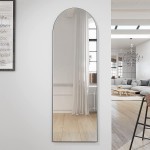 GLSLAND Arched Full Length Mirror 64"x21" Sleek Arched-Top Floor Mirror Full Length Standing Leaning or Hanging Wall Mounted Dressing Mirror for Home Black