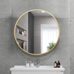 GLSLAND Circle Mirror Gold Round Wall Mirror 18 Inch Round Vanity Mirror for Bathrooms Entryways Living Rooms and Wall Decor