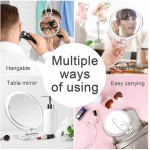 Handheld 20x Magnifying Mirror with Folding Handle Portable Hand Mirror with Magnification for Makeup Travel Double Sided Round 6"
