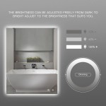 IOWVOE 36 x 28 Inch LED Backlit Bathroom Mirror Anti-Fog Dimmable Vanity Mirror Wall Mounted Makeup Memory Mirror with Light with Touch Switch Adjustable Brightness 6400K Vertical & Horizontal