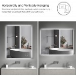 IOWVOE 36 x 28 Inch LED Backlit Bathroom Mirror Anti-Fog Dimmable Vanity Mirror Wall Mounted Makeup Memory Mirror with Light with Touch Switch Adjustable Brightness 6400K Vertical & Horizontal