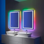 ISTRIPMF 36x24 inch RGB LED Bathroom Mirror Color Changing LED Mirror Shatterproof Dimmable Anti-Fog led Mirror for Bathroom RGB Multicolor Backlit + Adjustable Front-Lighted