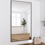 KIAYACI Full Length Mirror Oversized Floor Mirror with Stand Bedroom Dressing Mirror Full Body Wall Mirror Black 71" x 32"