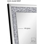 MUAUSU Full Length Floor Mirror Luxury Crystal Surround Full Body Mirror with Standing & Hanging