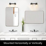 PAIHOME Gold Bathroom Mirror 22x30 Inch Stainless Steel Frame Vanity Mirror Rounded Corner Rectangle Modern Mirror Vertical Or Horizontal Hanging Mirrors for Wall Decor Bedroom Living Room