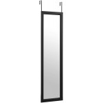 PARANTA Full Length Mirror Wall-Mounted Dressing Mirror Rectangular Door Mirror with 2 Hooks Black