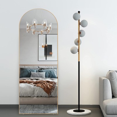 RACHMADES Full Length Mirror 65"x22" Arched Body Mirror Floor Mirror with Stand Wall Mirror Standing Hanging or Leaning Against Wall for Bedroom Sleek Arched-Top Mirror Modern Full Length Mirror