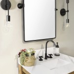 TEHOME Farmhouse Pivot Rectangle Bathroom Mirror Black Metal Framed Tilting Beveled Vanity Mirrors for Wall 20x30''