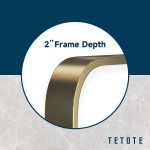 TETOTE 40x30 Inch Gold Bathroom Mirror Brushed Metal Frame Mirror for Vanity Rectangle Wall Mounted Golden Modern Mirror Horizontal Vertical