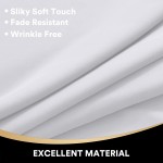 100% Blackout Curtains for Bedroom 54 Length Thermal Insulated Full Light Blocking Curtain Drapes with Black Liner Noise Reducing Draping Durable Grommet Curtains 2 Panels 52x54 inch Greyish White
