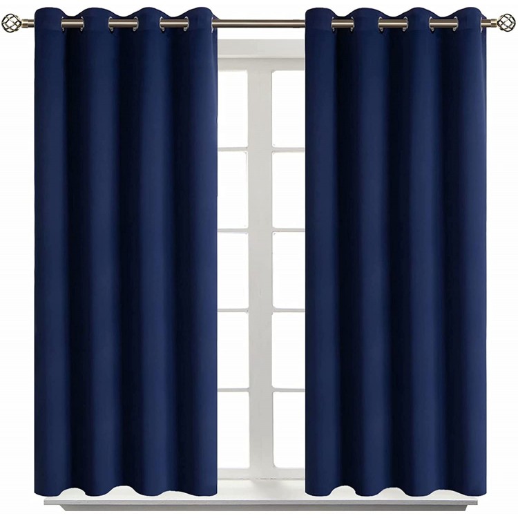 BGment Blackout Curtains for Living Room Grommet Thermal Insulated Room Darkening Curtains for Bedroom Set of 2 Panels 52 x 45 Inch Navy Blue