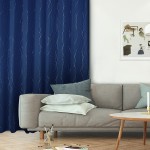 Blackout Curtains 84 Inch Length 2 Panels Set,Bedroom Curtains Sliver Wave Line Room Darkening Curtains Thermal Insulated Drapes for BedroomW50 x L84 2 Panels Navy