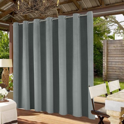CHHKON Outdoor Velvet Curtains for Patio Clearance Waterproof Pergola Curtain Indoor Drapes Blackout Curtains 84 Inch Long Privacy Screens and Panels with Grommet