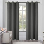 Cozlo Blackout Curtains for Bedroom 2 Panels with Grommet Black Out Room Darkening Window Curtains Thermal Insulated Drapes 42x84 inch Dark Grey