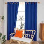 Deconovo Bedroom Curtains 96 Inches Length Blackout Curtains Light Blocking Drapes Soundproof Curtains Royal Blue 52x96 Inch 2 Panles