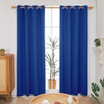 Deconovo Bedroom Curtains 96 Inches Length Blackout Curtains Light Blocking Drapes Soundproof Curtains Royal Blue 52x96 Inch 2 Panles