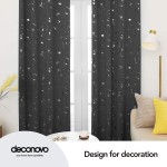 Deconovo Darken Silver Dots Printed Thermal Insulated Blackout Window Light Blocking Curtains for Kids Room 52 in x 95 in W x L Grey