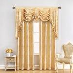 ELKCA Jacquard Luxury Gold Curtains Drapes Window Curtains for Living Room Bedroom Curtain,Grommet Top,2 Panles Damask-Golden 52" W x 84" L