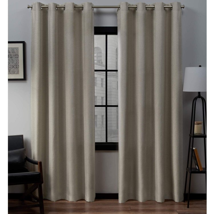 Exclusive Home Curtains Loha Linen Grommet Top Curtain Panel Pair 54x108 Natural