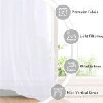 Hiasan White Sheer Curtains 96 Inches Long with Tiebacks Lightweight and Light Filtering Voile Drapes Extra Long Grommet Window Curtains for Bedroom Living Room Patio Door W42 x L96 2 Panels
