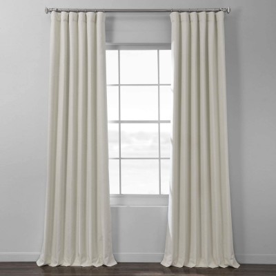 HPD Half Price Drapes Hotel Blackout Curtains for Living Room Italian Textured Faux Linen 50 X 96 1 Panel FLCH-BO19022-96 Ecru