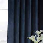 HPD Half Price Drapes VPYC Heritage Plush Velvet Curtain 1 Panel 50 X 96 Eternal Blue