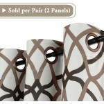 H.VERSAILTEX Blackout Curtains Printed Design 96 Inch Length 2 Panels Set Thermal Insulated Curtains for Bedroom Living Room Geometric Modern Grommet Window Drapes Taupe and Brown