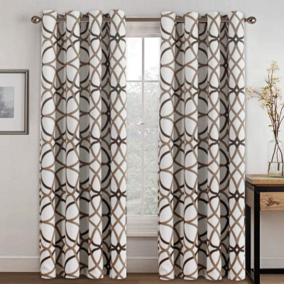 H.VERSAILTEX Blackout Curtains Printed Design 96 Inch Length 2 Panels Set Thermal Insulated Curtains for Bedroom Living Room Geometric Modern Grommet Window Drapes Taupe and Brown