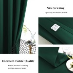 JSFLY Blackout Curtains for Bedroom Thermal Insulated Solid Grommet Window Drapes for Living Room  Set of 2 Curtain Panels 52 W x 84 L inch Long Hunter Green