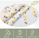 KGORGE Room Darkening Window Curtains Flower Drop Print Insulated Drapes for Sliding Glass Door Living Room Dining 52 x 84 inches Each One Pair Yellow Taupe