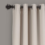 Lush Decor Wheat Curtains-Grommet Panel with Insulated Blackout Lining Room Darkening Window Set Pair 108” x 52 L