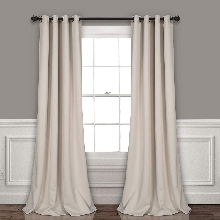 Lush Decor Wheat Curtains-Grommet Panel with Insulated Blackout Lining Room Darkening Window Set Pair 108” x 52 L