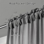 Melodieux Grey Velvety Semi Sheer Curtains 96 Inches Long for Bedroom Living Room Elegant Soft Texture Rod Pocket Voile Drapes 52 by 96 Inch 2 Panels