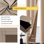 MFD Bedroom Full Blackout Window Curtain Panels Thick Solid Color Insulated Window Covers for Patio Door Set of 2 Panels 42x84 Inch