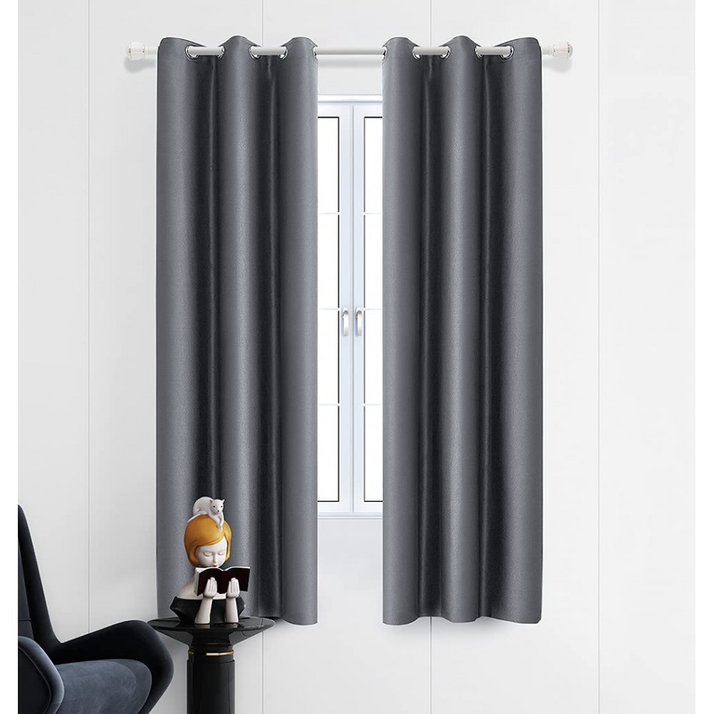 MFD Bedroom Full Blackout Window Curtain Panels Thick Solid Color Insulated Window Covers for Patio Door Set of 2 Panels 42x72 Inch