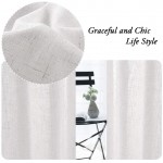 Natural Rich Linen Curtains Semi Sheer for Bedroom Living Room Dining | Rod Pocket Textured Flax Window Curtain Drapes Privacy Added Light Reducing Soft Curtains 2 Panels  Off White 52" W x 96" L