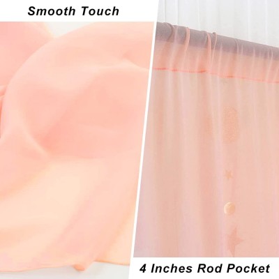 PartyDelight 9.8FT X 10FT Light Peach Chiffon Sheer Backdrop Curtain Drapes Wedding Arch Drapes for Wedding Birthday Party Banquet and Home Decorations.