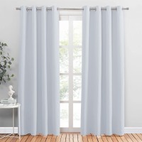 PONY DANCE Room Darkening Curtains Solid Soft Grommet Top Heavy-Duty Curtain Panels Window Treatments Light Blocking Home Decor Drapes for Kids' Room W 55 x L 80 inch Greyish White 1 Pair