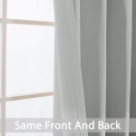 Yakamok Room Darkening Grommet Window Drapes Thermal Insulated Light Blocking Light Grey Blackout Curtains for Bedroom52Wx96L,Light Gray,2 Panels