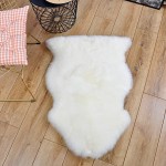 Duduta White Faux Fur Chair Seat Covers Fluffy Shag Sheepskin Bedside Rugs Throw Washable 2x3 ft