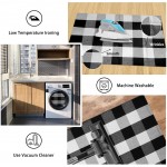 EARTHALL Buffalo Plaid Runner Rug Black and White 2'x6' Buffalo Check Rug Runner Hallway Entry Carpet Cotton Hand-Woven Washable Outdoor Rug Runner Entryway Front Porch Bedroom 23.6''x70.8''