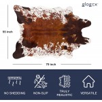Faux Fur Cowhide Rug Cow Print Decor- 55" x 79" Non-Slip Soft and Fluffy Animal Skin Rugs Area Animal Print Rug for Living Room Decor Bedroom Aesthetic Rustic Western Home Decor