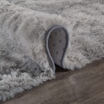 GKLUCKIN Shag Ultra Soft Area Rug Non-Skid Fluffy 5'X7' Tie-Dyed Light Grey Fuzzy Indoor Faux Fur Rugs for Living Room Bedroom Nursery Decor Furry Carpet Kids Playroom