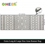 HEBE Indoor Outdoor Rug Runner for Entryway Hallway Kitchen 2' x 6' Non Slip Bohemian Accent Runner Rugs Washable Farmhouse Moroccan Geometric Tribal Patio Mat Floor Carpet